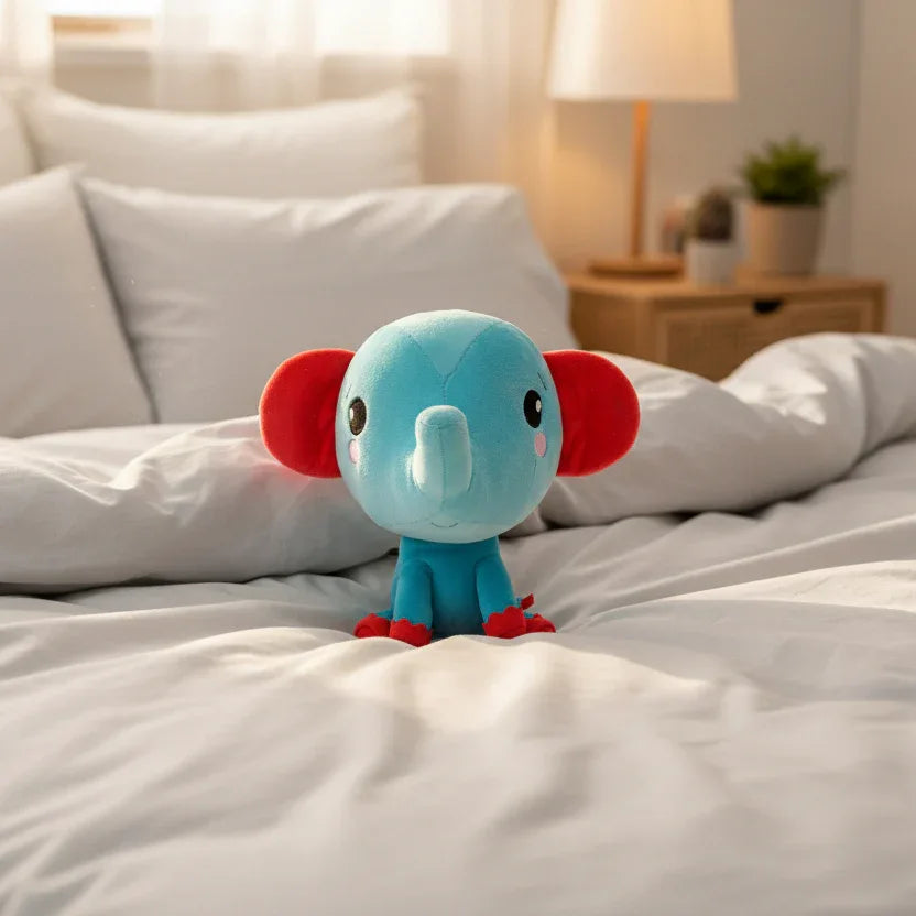 Peluche Petit Éléphant Bleu - 20cm