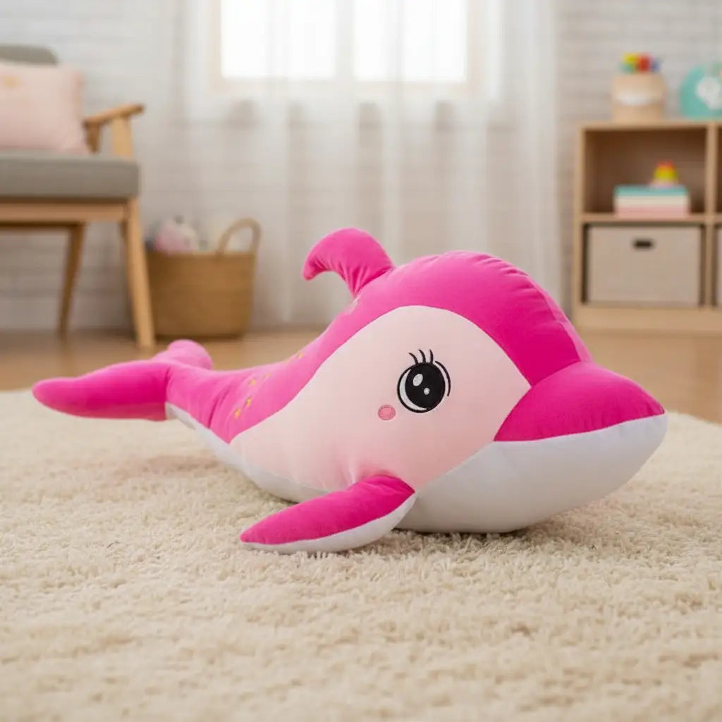 Peluche Dauphin Rose - 105cm