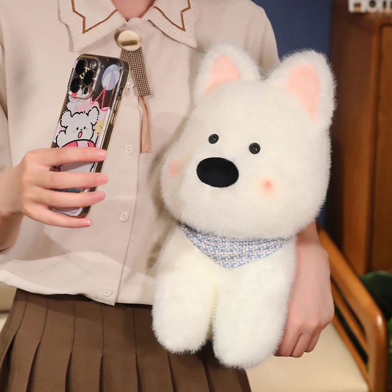 Cute White Dog Plush - 35cm