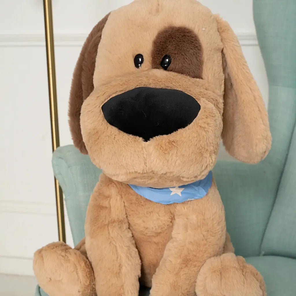 chien peluche marron