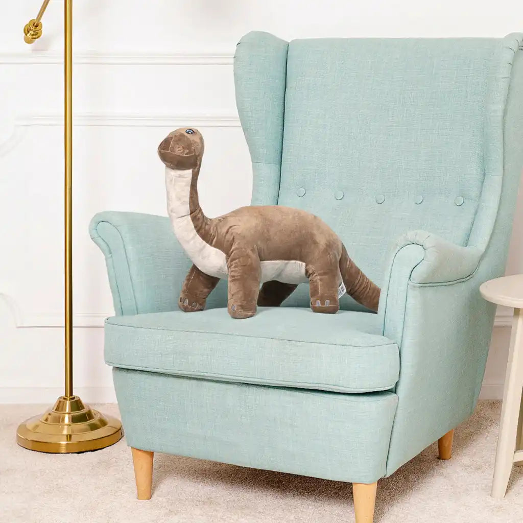 dinosaure marron peluche