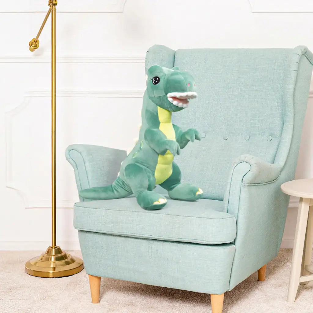 dinosaure vert en peluche