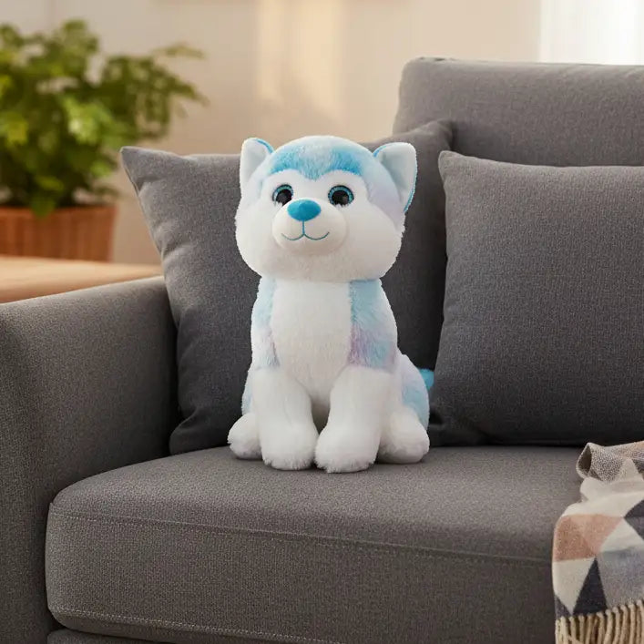 blue husky plush toy