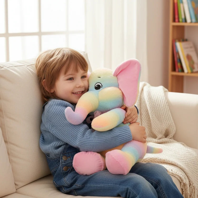 Multicolored Elephant Plush - 25cm
