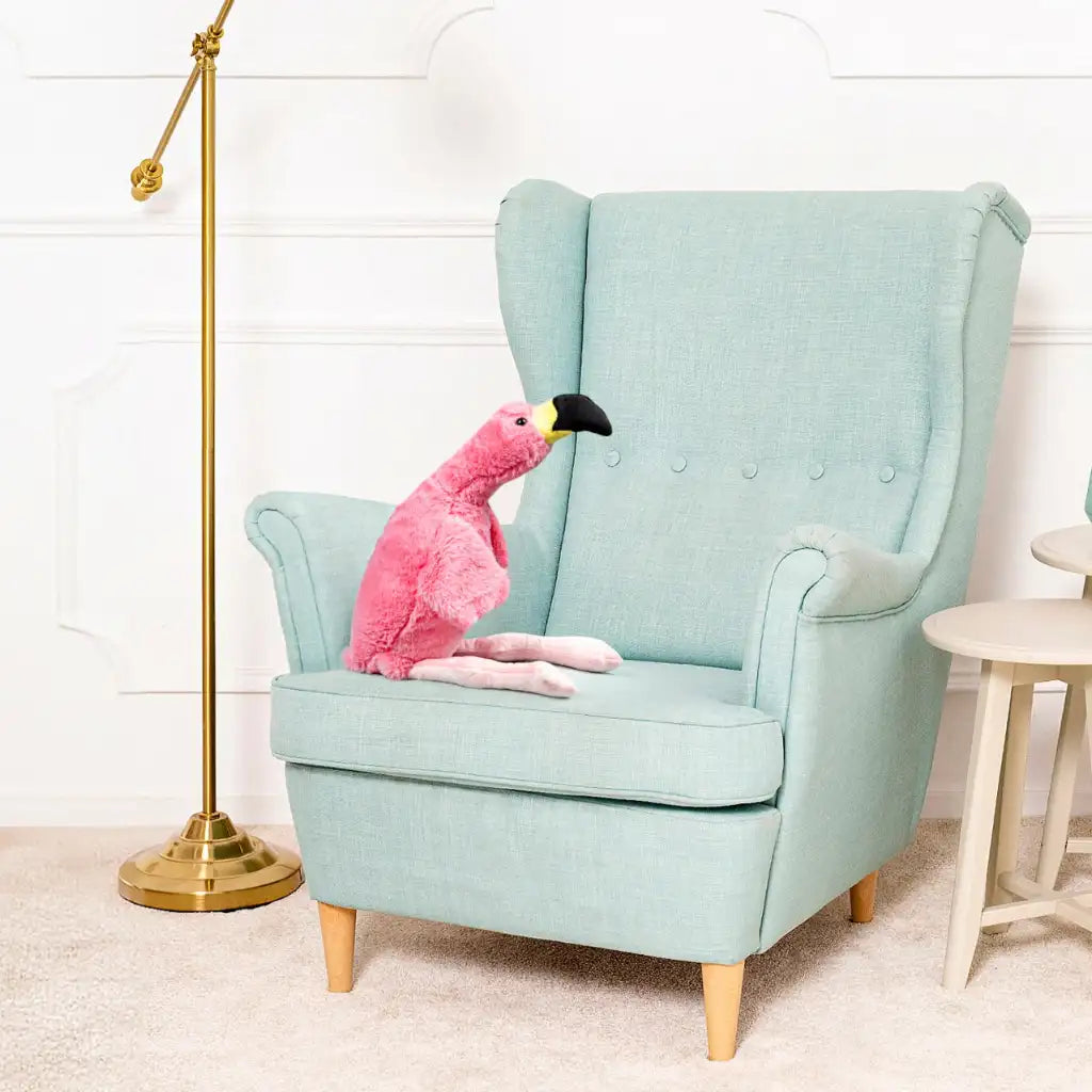flamant rose en peluche
