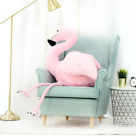 flamant rose geant peluche