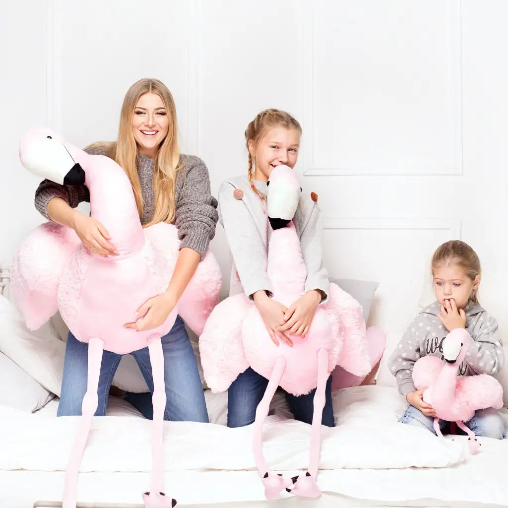 flamant rose peluche geant