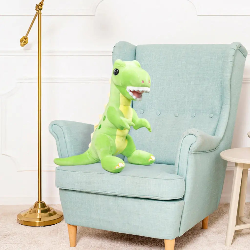 grande peluche dinosaure vert clair
