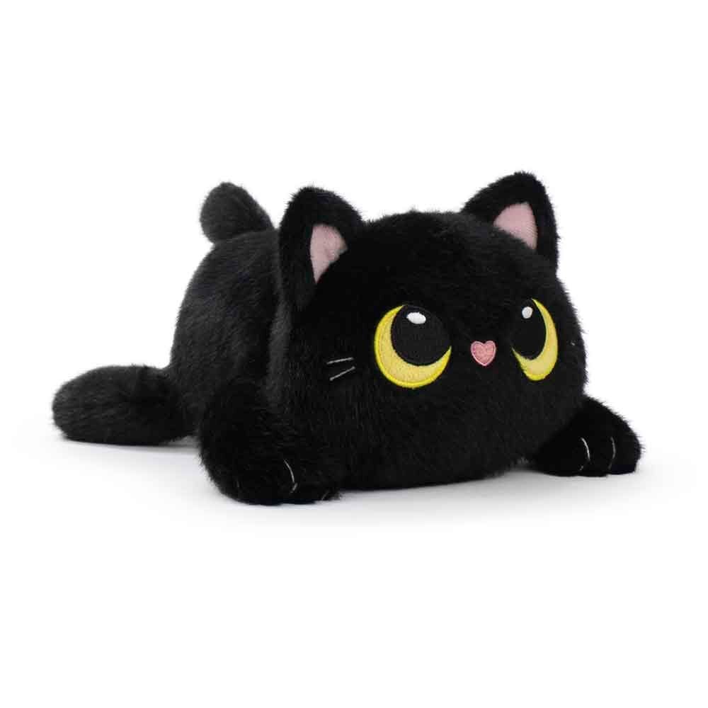 Jouet en peluche Chat Noir Mushy Friends de 30 cm, gamme Mushy Friends