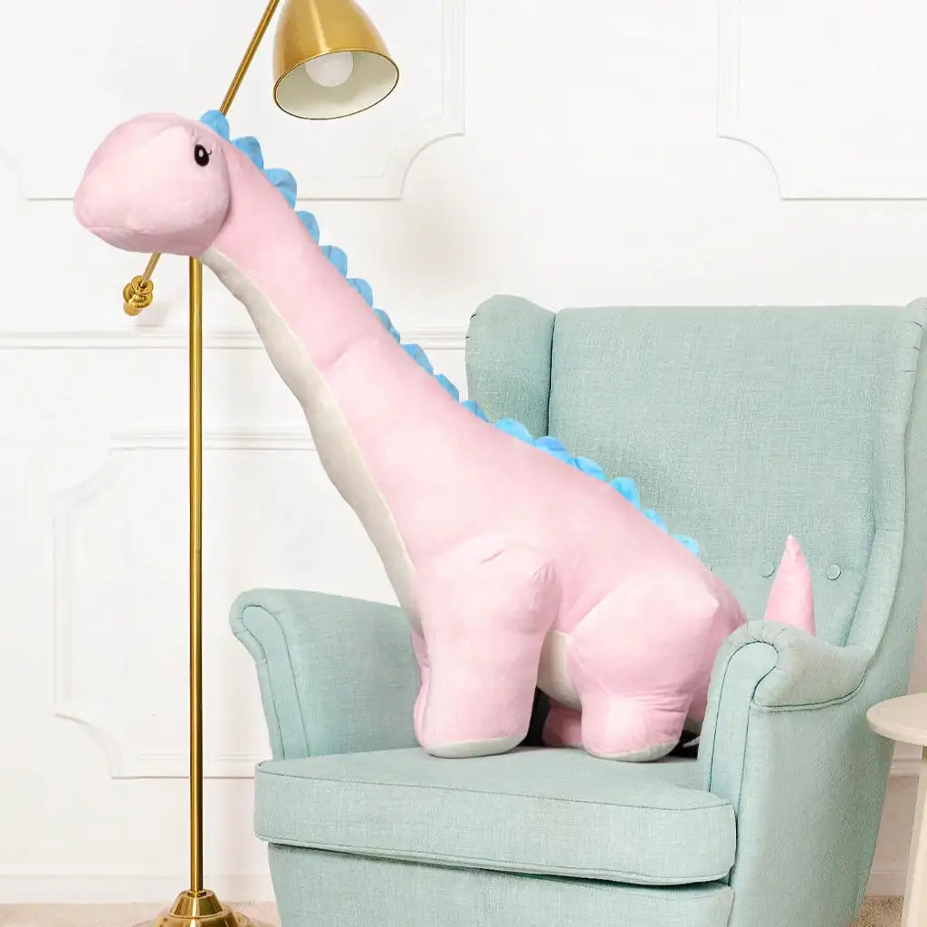 peluche brachiosaure rose