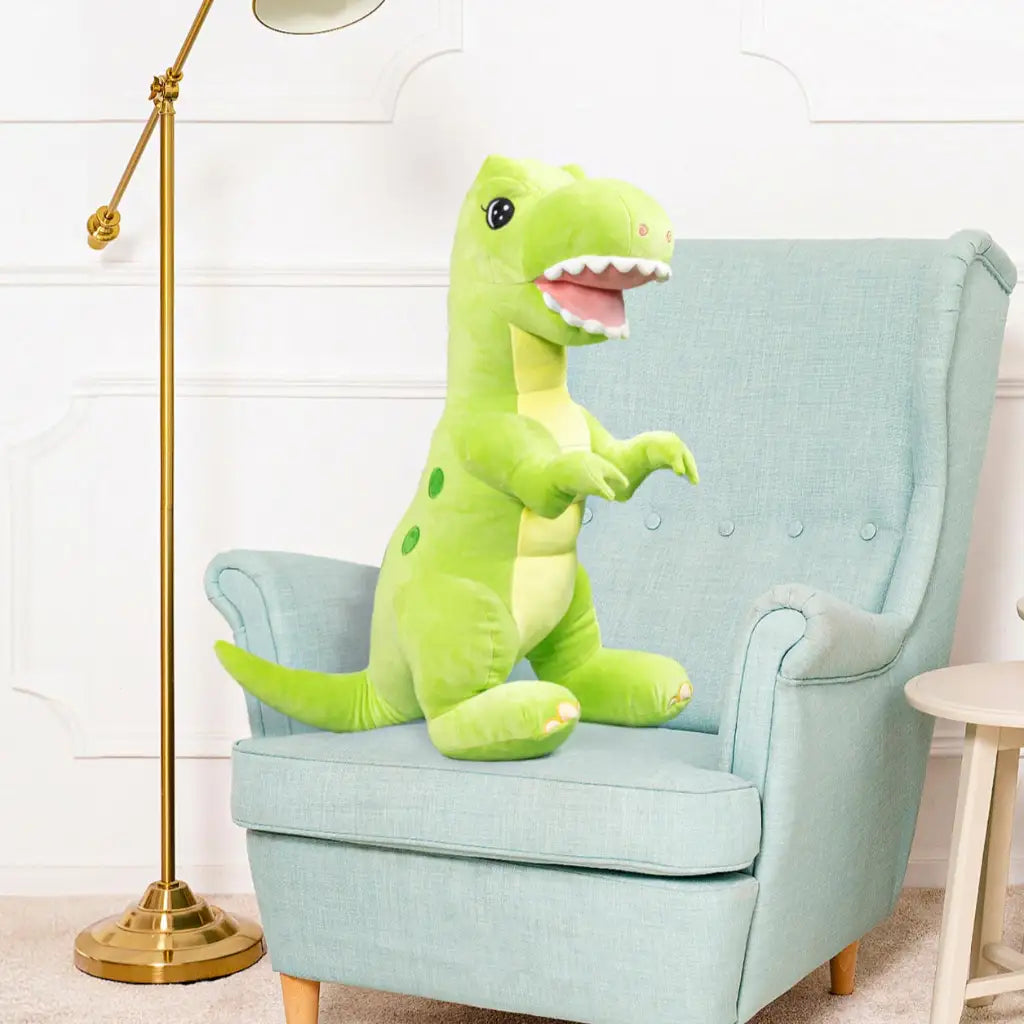 peluche dinosaure vert clair