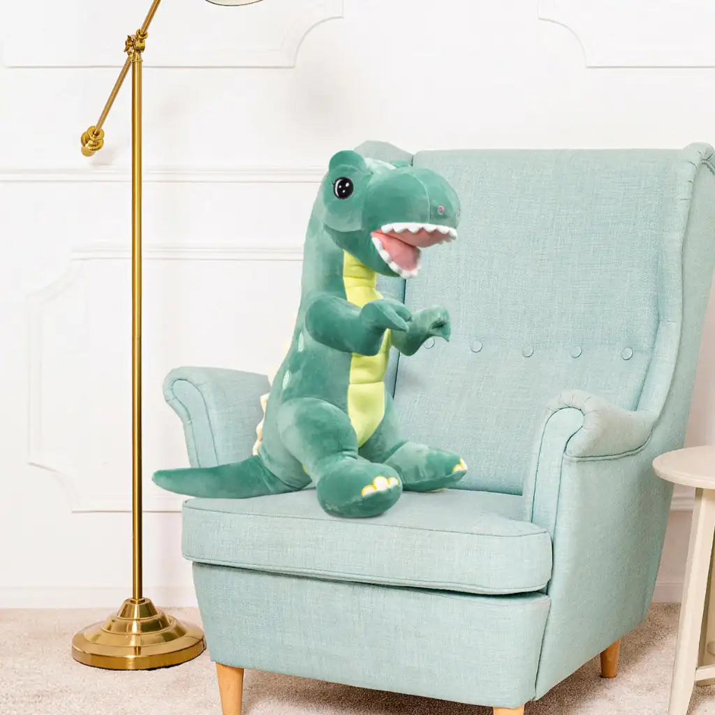 peluche dinosaure verte