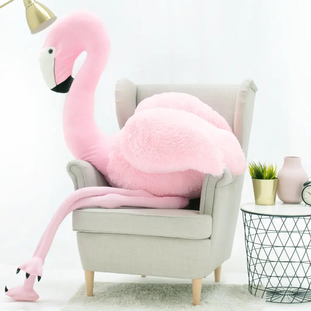 peluche geante flamant rose