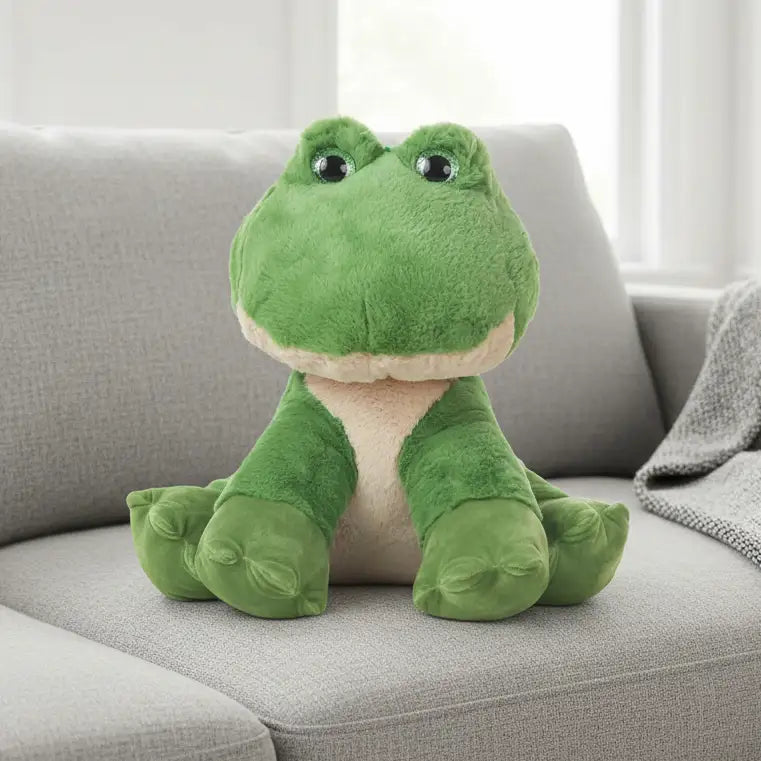 peluche grenouille verte