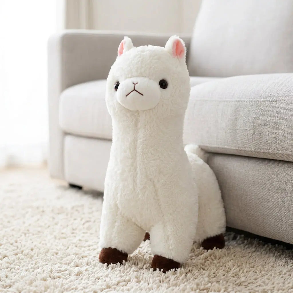 White Alpaca au fur soft plush toy
