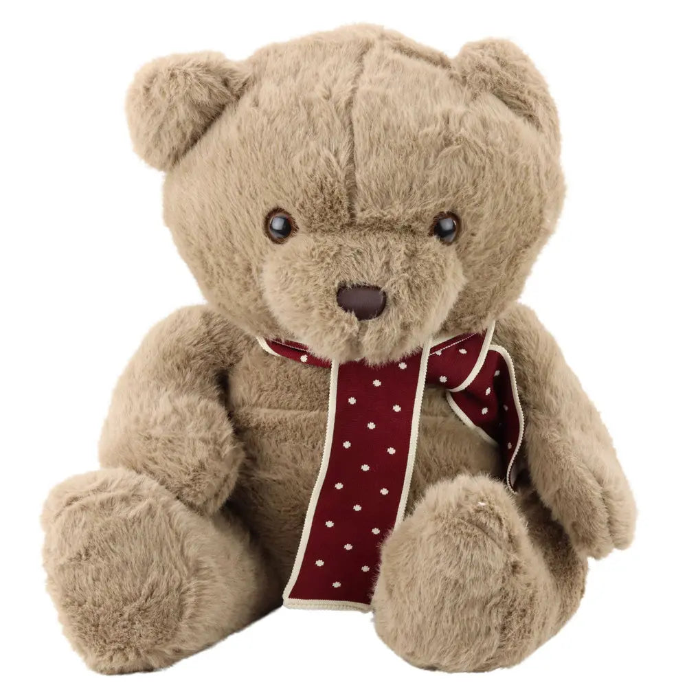 Brown Light bear with scarf plush toy