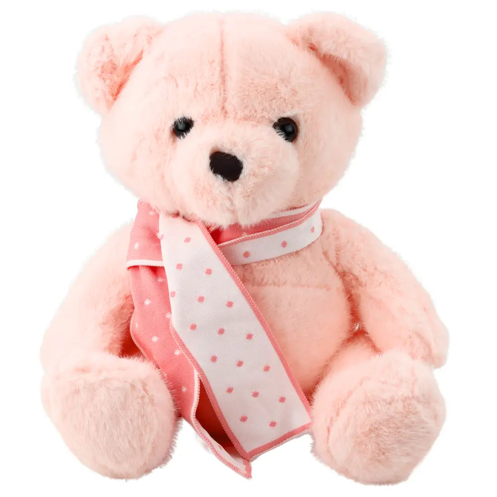 Pink teddy bear with scarf