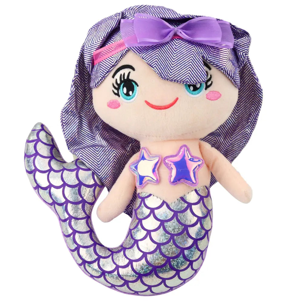 Purple Mermaid to tail shimmering plush toy