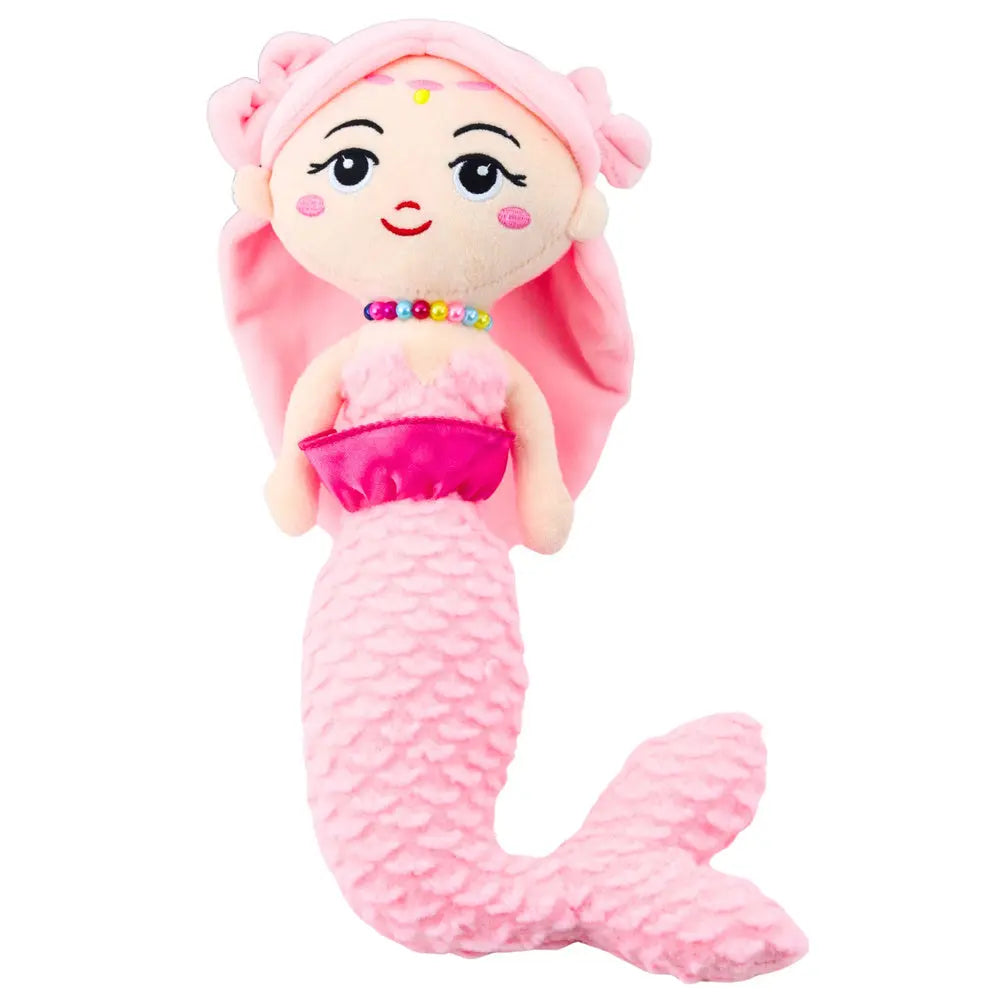 Pink Mermaid with beads decorative plush toy