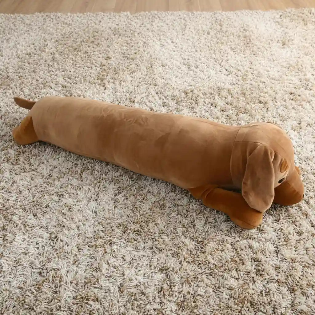 peluche teckel geant marron