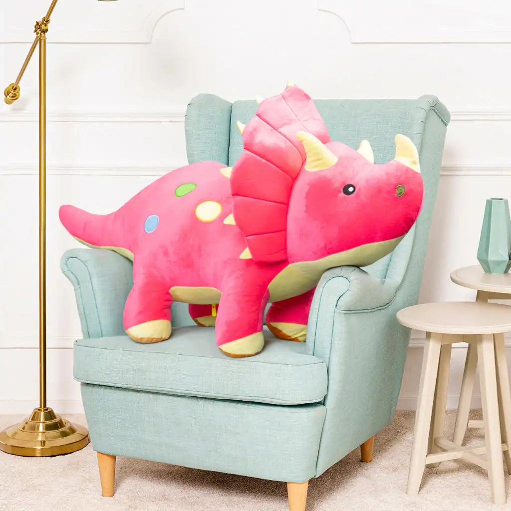 peluche triceratops rose