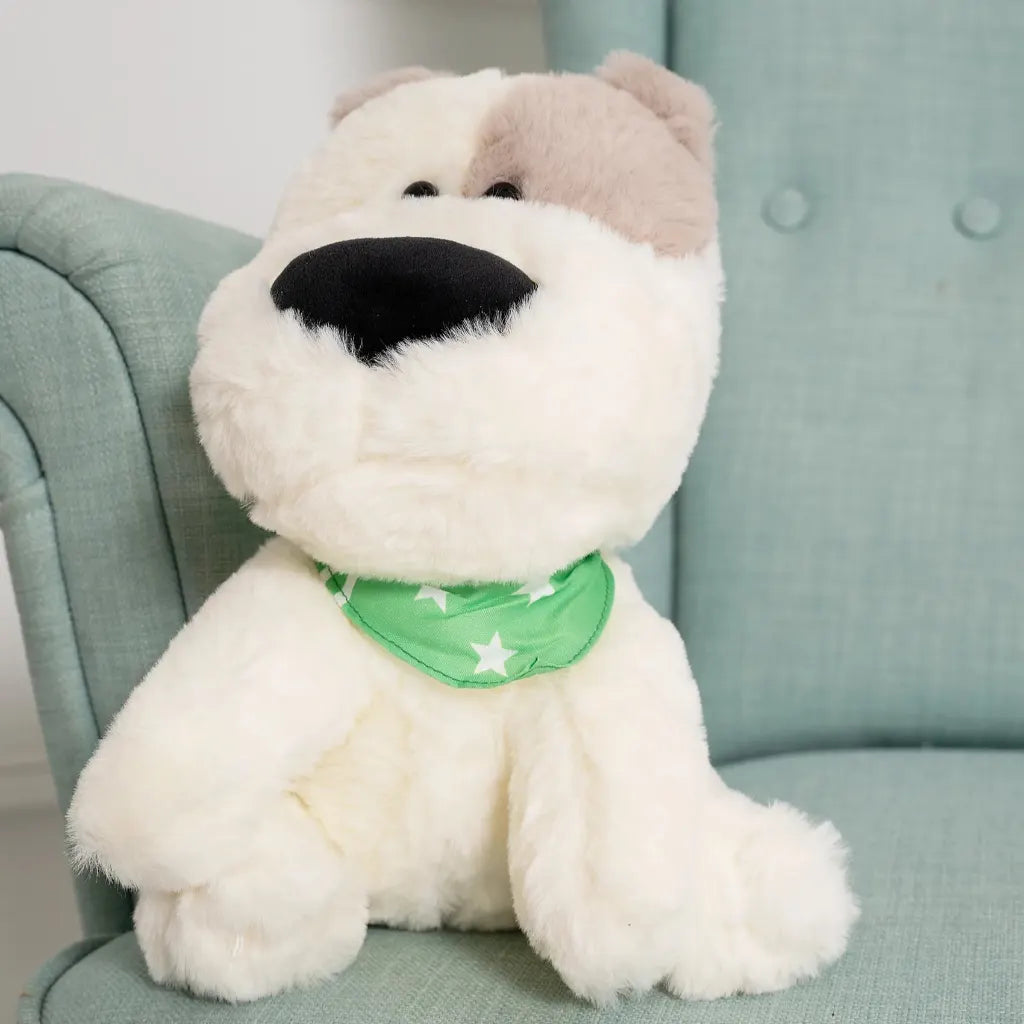 Peluche Chien Blanc Mignon - 25 à 50cm