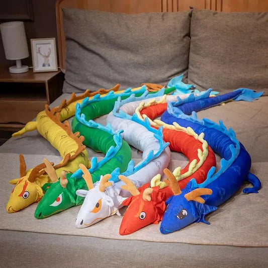 5 grandes peluches dragons de toutes les couleurs