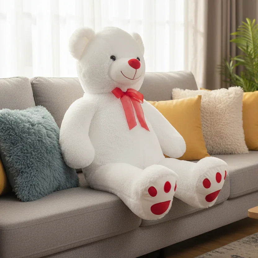 Peluche Ours Blanc Géant - 140cm