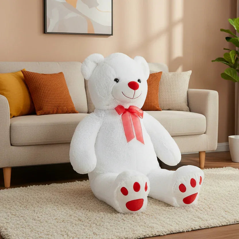 Peluche Ours Blanc Géant - 140cm