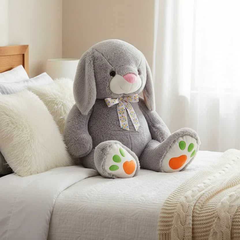 Peluche Lapin Gris - 90 cm