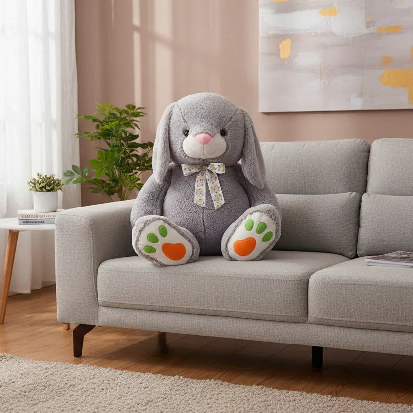 Peluche Lapin Gris - 90 cm