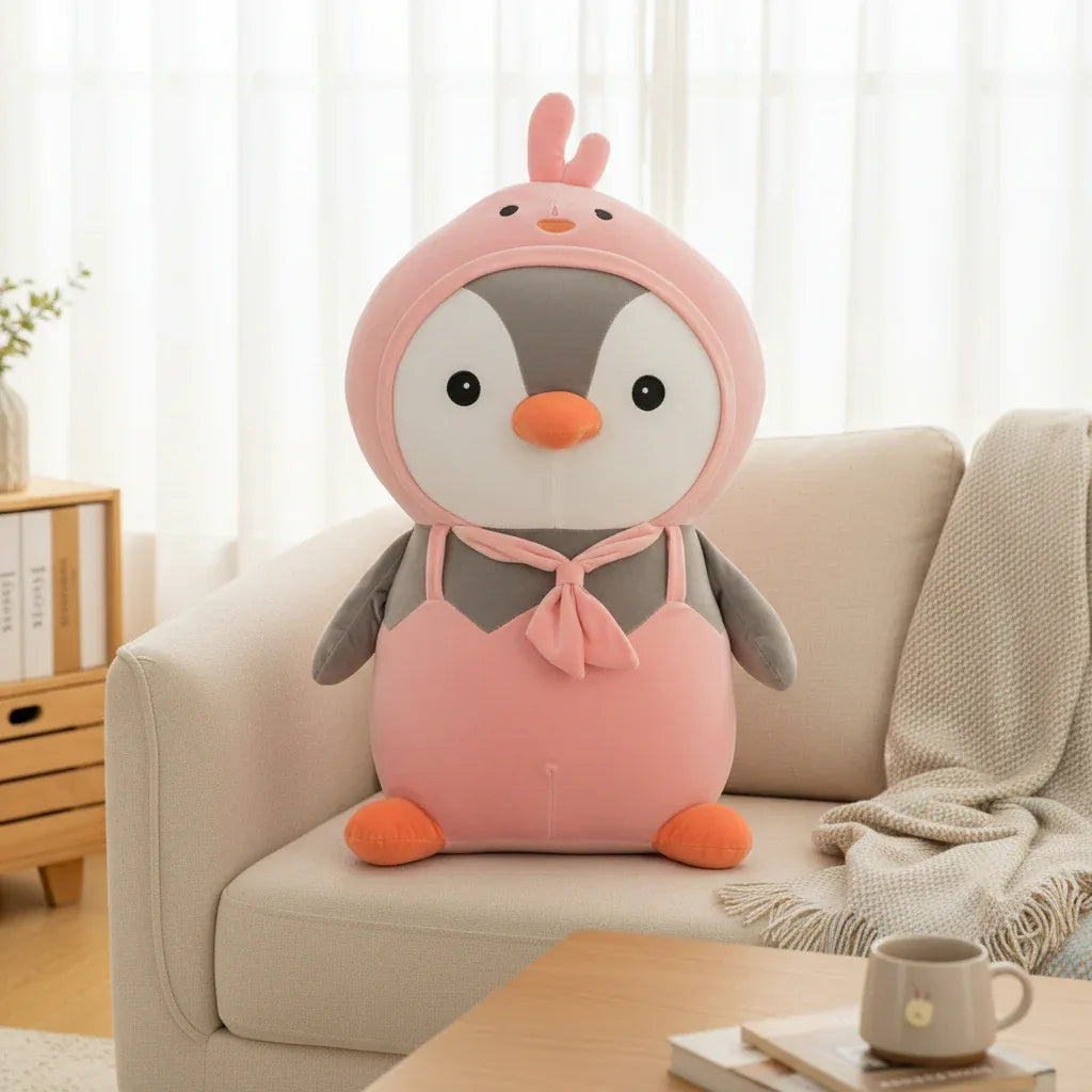 Peluche Pingouin Rose - 80cm