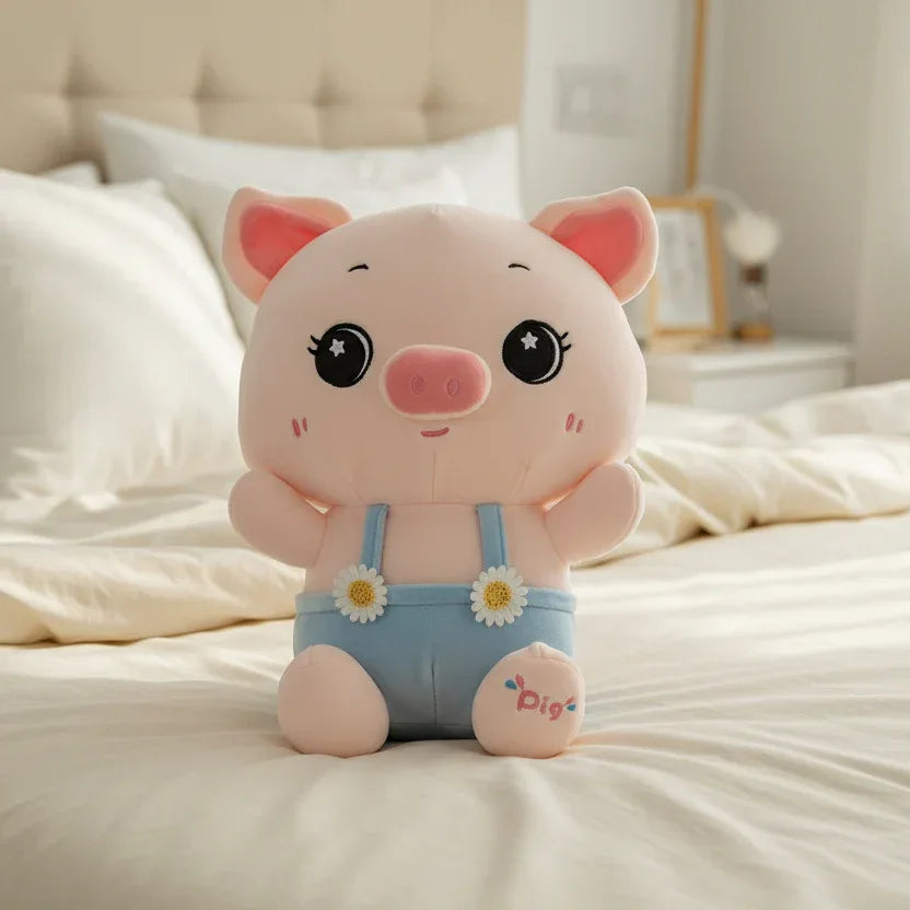 Peluche Cochon Salopette - 35cm