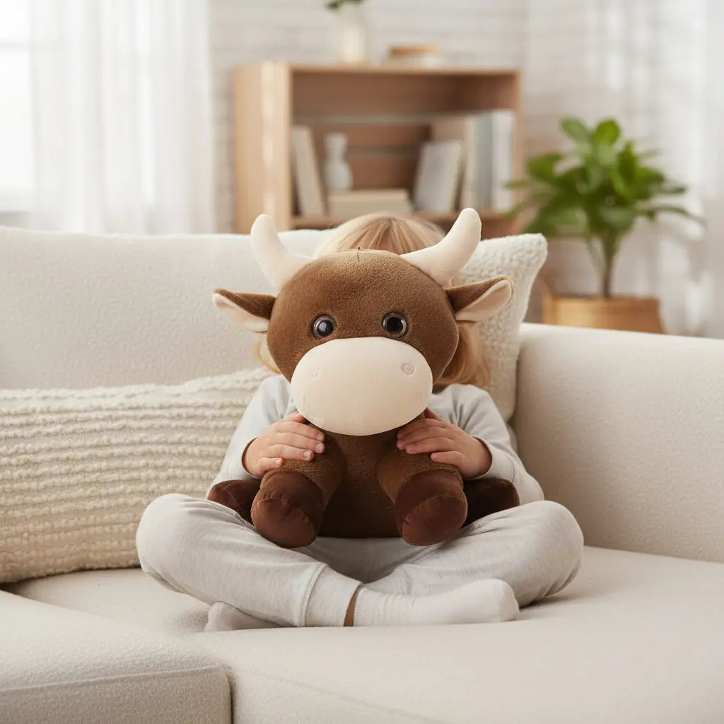 Peluche Vache Marron - 40cm