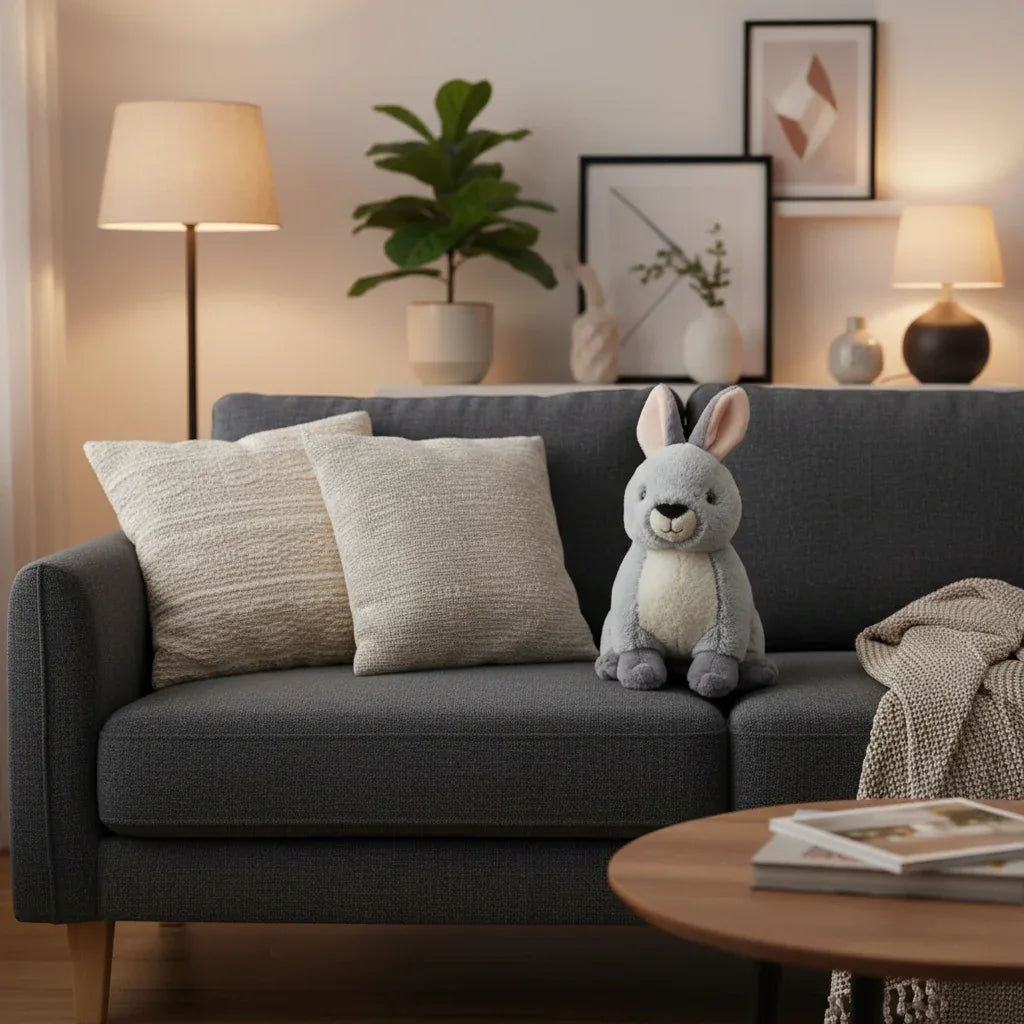 Peluche Lapin Assis - 30cm