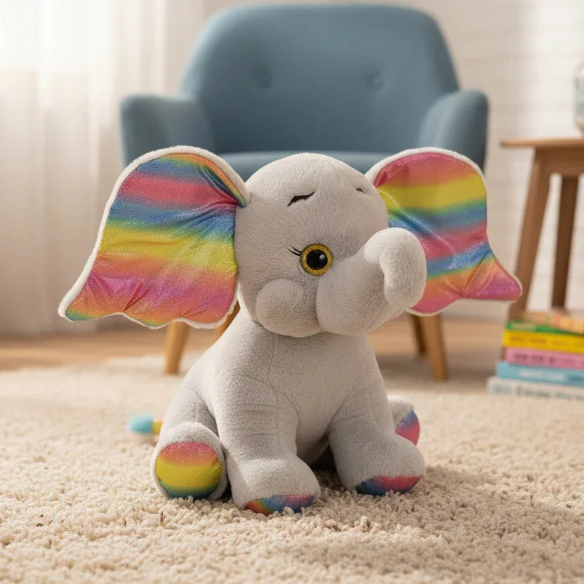 Peluche Éléphant Arc-en-ciel - 55cm