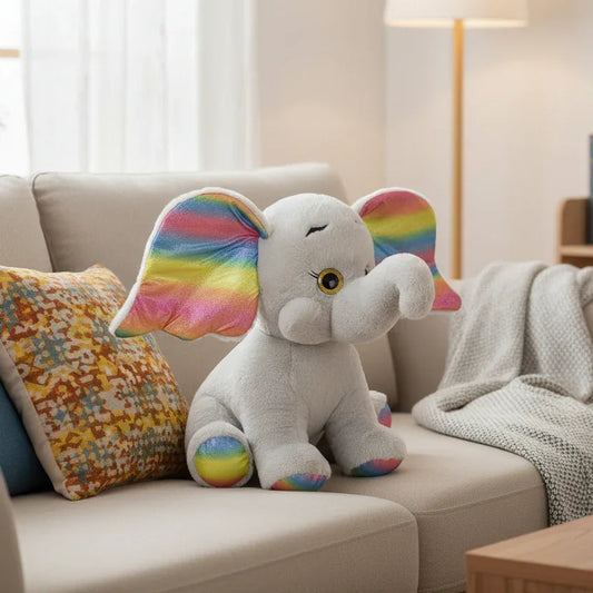 Peluche Éléphant Arc-en-ciel - 55cm