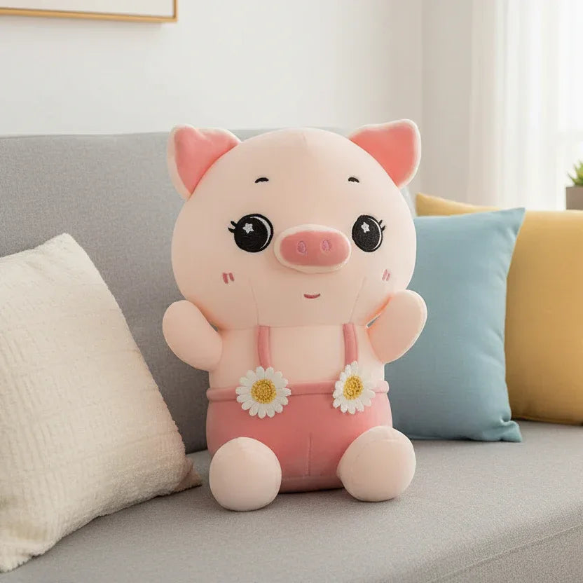Peluche Cochon Salopette - 35cm