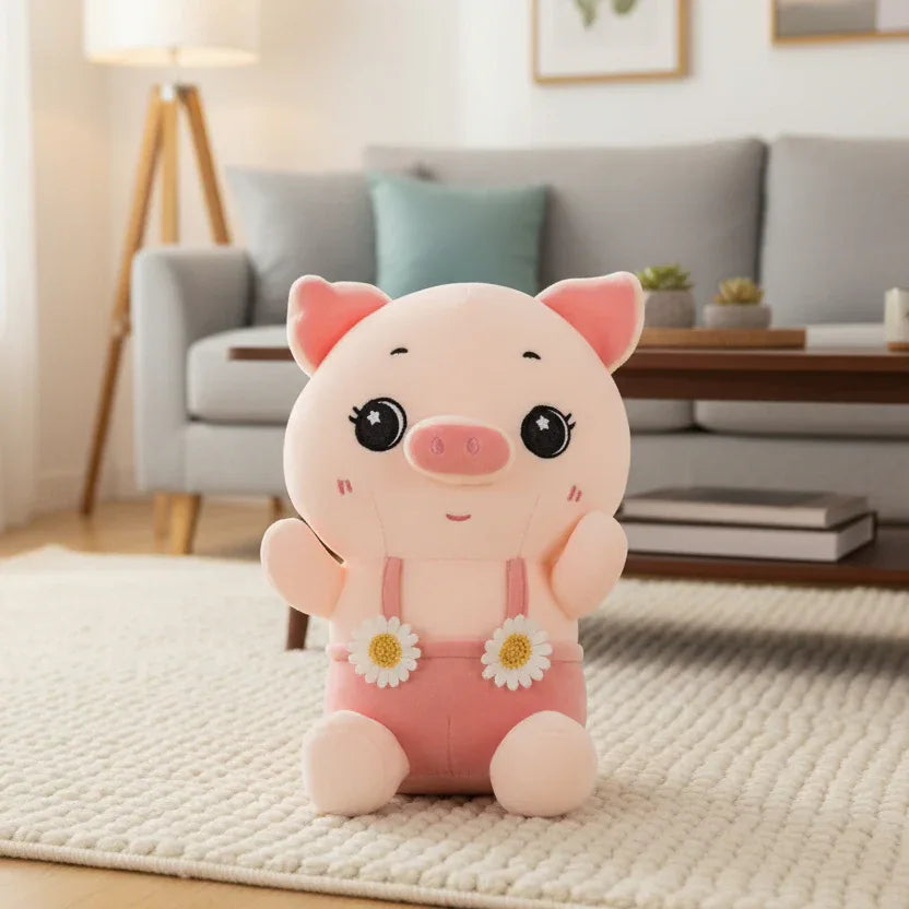 Peluche Cochon Salopette - 35cm