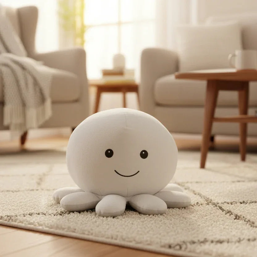 Peluche Pieuvre Grise - 25cm