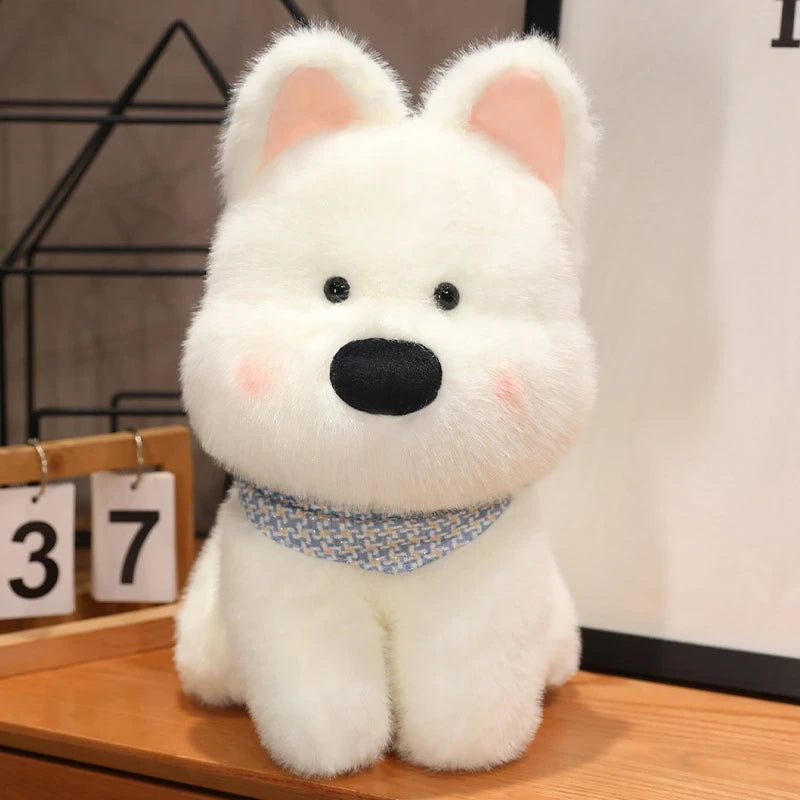 Cute White Dog Plush - 35cm