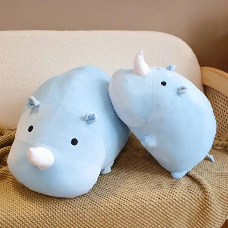 peluche mignonne rhinocéros bleu