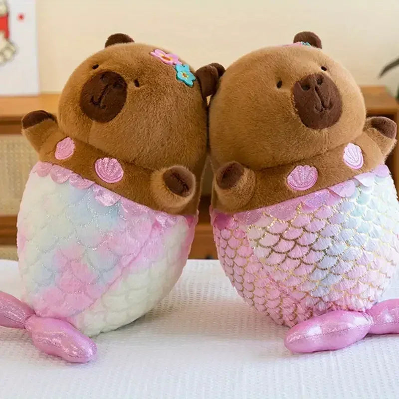capybara peluche sirène kawaii