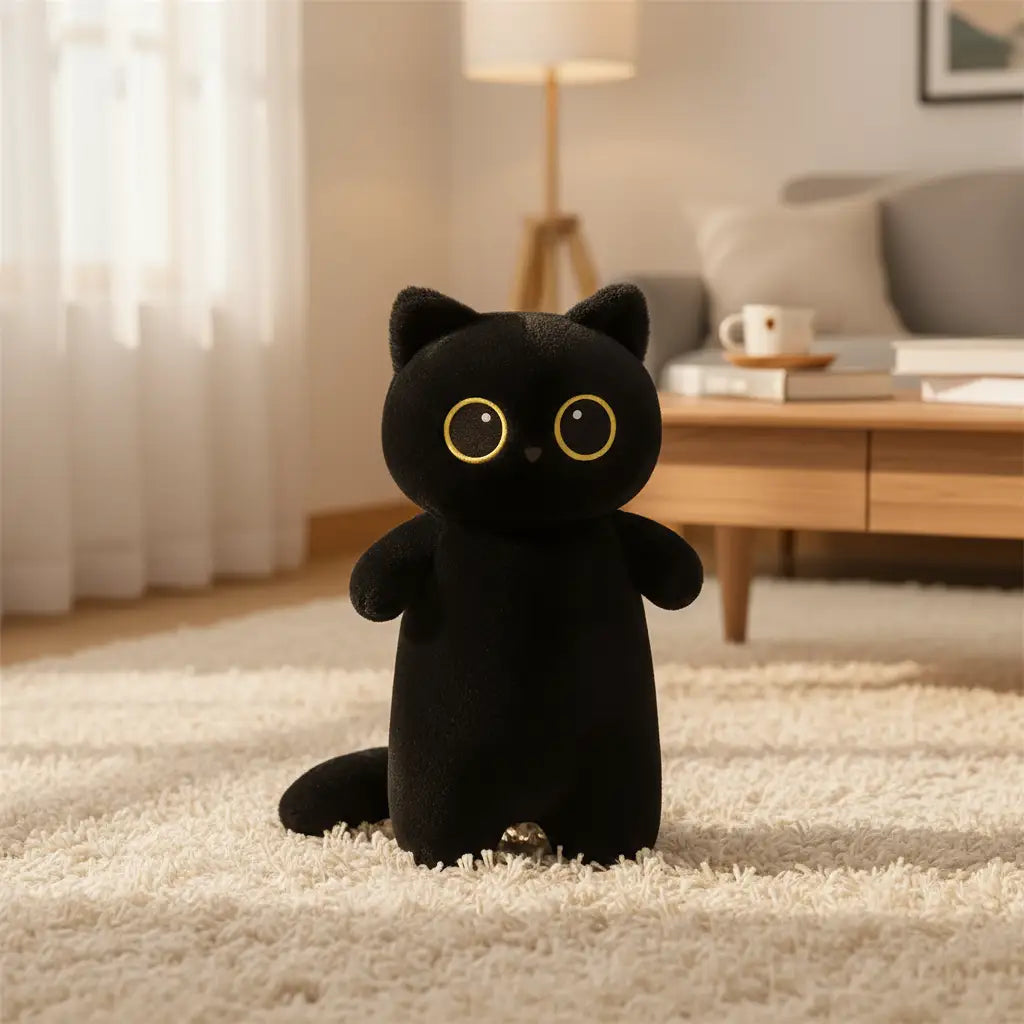 chat en peluche noir