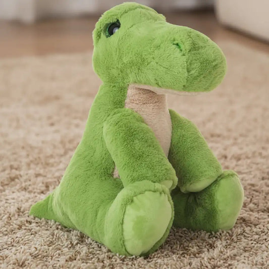 grünes Dino-Plüschtier