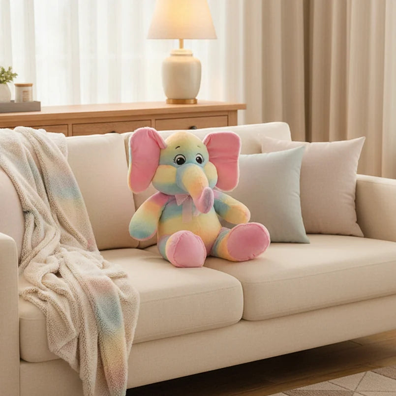 Multicolored Elephant Plush - 25cm