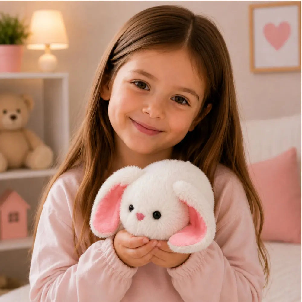 White rabbit with long ears plush toy