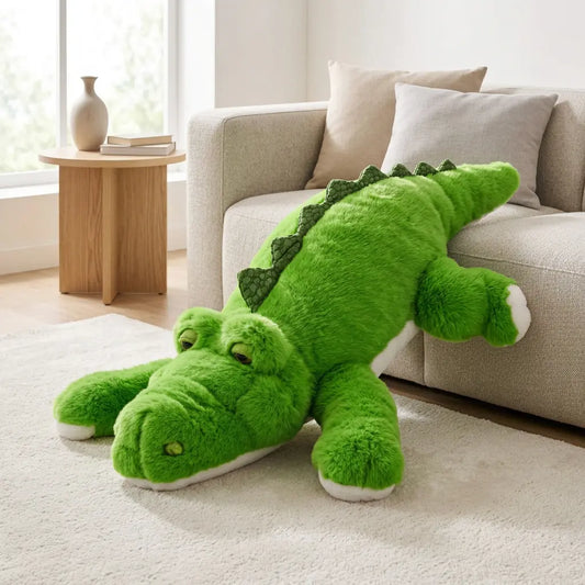 Peluche crocodile vert aux pattes lestées