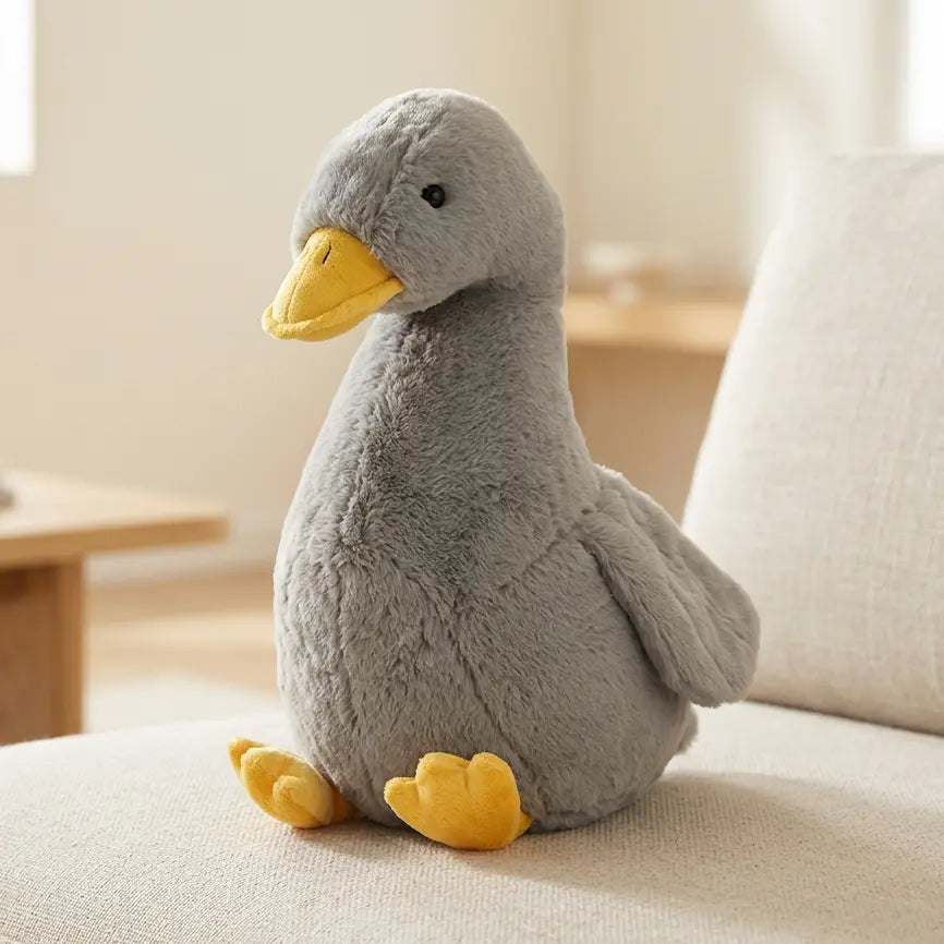 Peluche canard gris de 40 cm