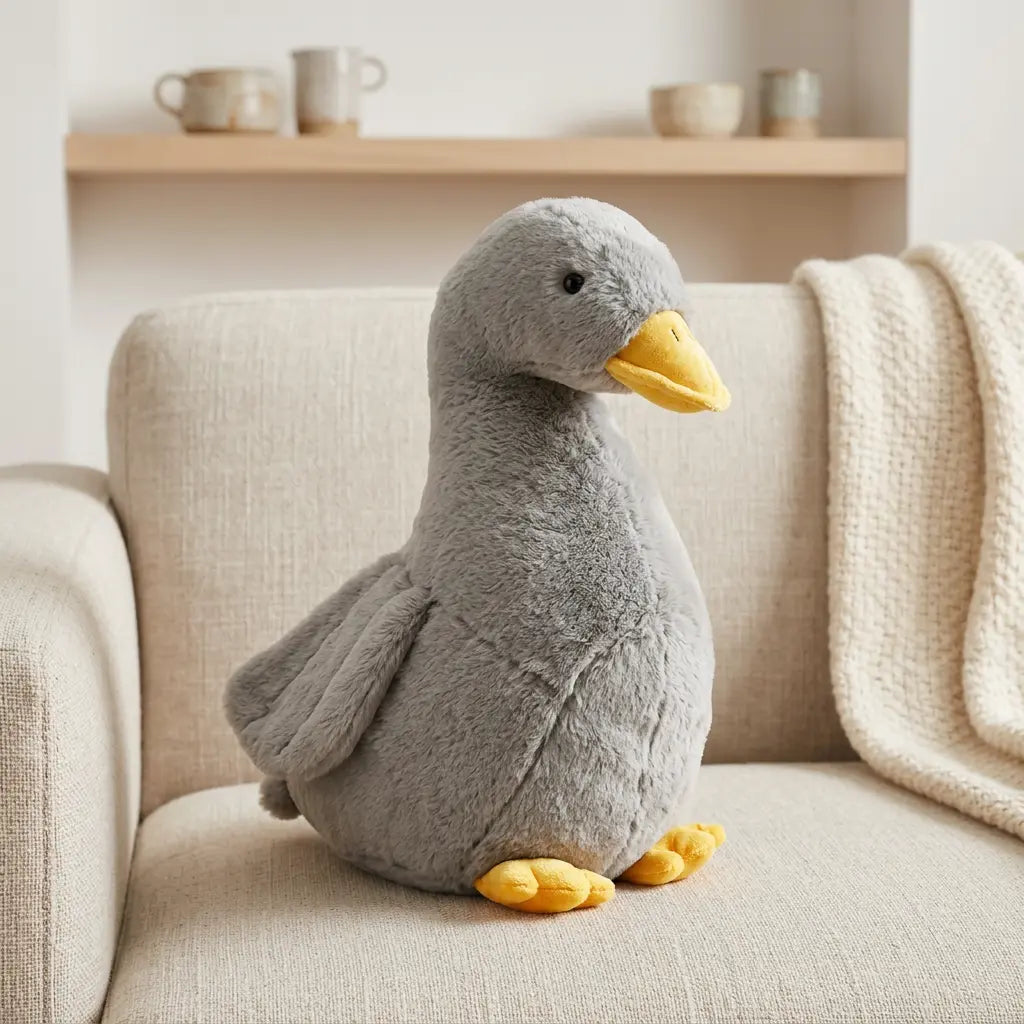 Peluche canard gris de 40 cm
